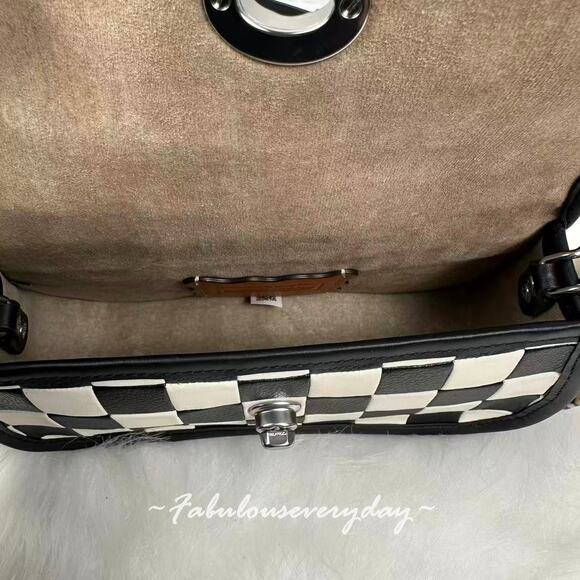 Coach Coachtopia Checkerboard Upcrafted Leather Wavy Dinky Crossbody Bag CL769 - Picture 8 of 9
